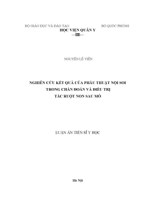 Luận án tiến sĩ nghiên cứu kết quả của phẫu thuật nội soi trong chẩn đoán và điều trị tắc ruột non sau mổ
