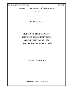 Luận án tiến sĩ hội chứng thực bào máu liên quan đến nhiễm trùng ở bệnh nhân người lớn tại bệnh viện bệnh nhiệt đới