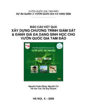 Luận văn báo cáo kết quả xây dựng chương trình giám sát đánh giá đa dạng sinh học cho vườn quốc gia tam đảo