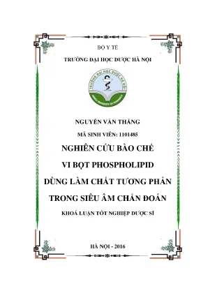 Luận văn thạc sĩ nghiên cứu bào chế vi bọt phospholipid dùng làm chất tƣơng phản trong siêu âm chẩn đoán min