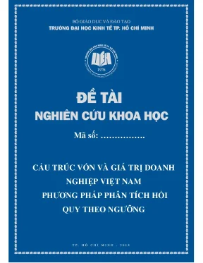 Luận văn cấu trúc vốn và giá trị doanh nghiệp việt nam phương pháp phân tích hồi quy theo ngưỡng