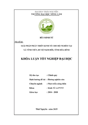 Luận văn giải pháp phát triển kinh tế cho hộ nghèo tại xã vĩnh tiến huyện kim bôi tỉnh hòa bình