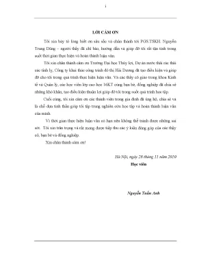 Luận văn thạc sĩ nghiên cứu kiến thức thái độ hành vi của người dân nhằm định hướng quản lý bền vững nước thải ở thành phố hải dương 1