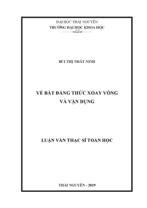Luận văn thạc sĩ về bất đẳng thức xoay vòng và vận dụng