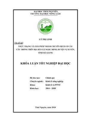 Luận văn thực trạng và giải pháp nhằm chuyển dịch cơ cấu cây trồng trên địa bàn xã ngọc minh huyện vị xuyên tỉnh hà giang