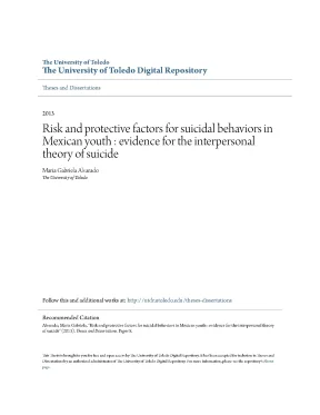 Luận văn risk and protective factors for suicidal behaviors in mexican youth evidence for the interpersonal theory of suicide