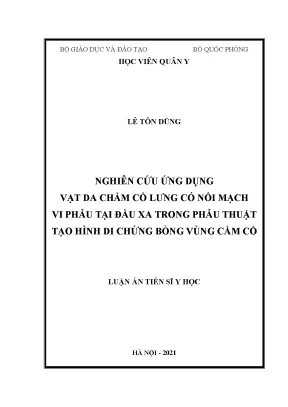 Luận án tiến sĩ nghiên cứu ứng dụng vạt da chẩm cổ lưng có nối mạch vi phẫu tại đầu xa trong phẫu thuật tạo hình di chứng bỏng vùng cằm cổ