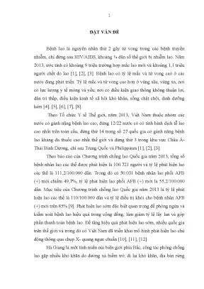Luận án tiến sĩ nghiên cứu đặc điểm lâm sàng cận lâm sàng kết quả kết hợp quân dân y phát hiện và quản lý lao phổi tại tỉnh hà giang