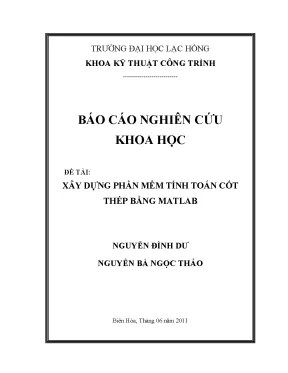 Luận văn xây dựng phần mềm tính toán cốt thép bằng matlab
