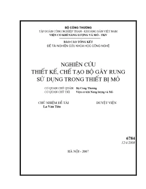 Luận văn nghiên cứu thiết kế chế tạo bộ gây rung sử dụng trong thiết bị mỏ