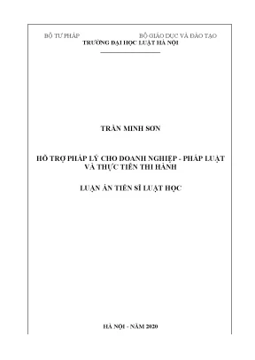 Luận án tiến sĩ hỗ trợ pháp lý cho doanh nghiệp pháp luật và thực tiễn thi hành