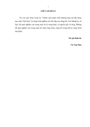 Luận án tiến sĩ chính sách phát triển thương mại nội địa hàng may mặc việt nam