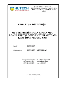 Luận văn tốt nghiệp hutech quy trình kiểm toán doanh thu bán hàng cung cấp dịch vụ tại công ty tnhh kế toán kiểm toán phương nam
