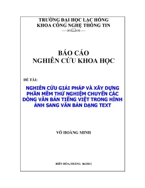 Luận văn nghiên cứu giải pháp và xây dựng phần mềm thử nghiệm chuyển các dòng văn bản tiếng việt trong hình ảnh sang văn bản dạng text