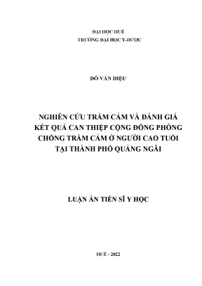 Luận án tiến sĩ y học nghiên cứu trầm cảm và đánh giá kết quả can thiệp cộng đồng phòng chống trầm cảm ở người cao tuổi tại thành phố quảng ngãi