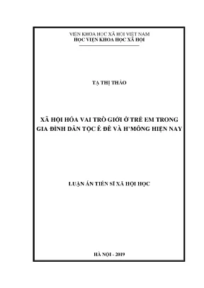 Luận án tiến sĩ xã hội hóa vai trò giới ở trẻ em trong gia đình dân tộc ê đê và hmông hiện nay