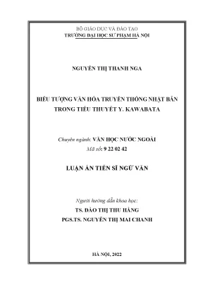 Luận án tiến sĩ ngữ văn biểu tượng văn hóa truyền thống nhật bản trong tiểu thuyết của y kawabata