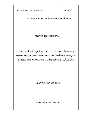 Luận án tiến sĩ y học đánh giá kết quả phẫu thuật tạo hình van động mạch chủ theo phương pháp ozaki qua đường mở xương ức toàn bộ và ít xâm lấn