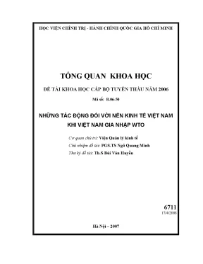 Luận văn những tác động đối với nền kinh tế việt nam khi việt nam gia nhập wto