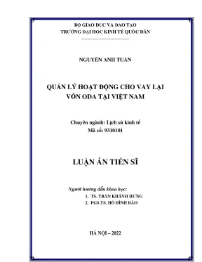 Luận án tiến sĩ kinh tế học quản lý hoạt động cho vay lại vốn oda tại việt nam