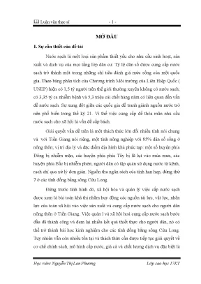 Luận văn thạc sỹ đề tài nghiên cứu giải pháp nhằm đẩy mạnh việc xã hội hóa cung cấp nước sạch ở vùng nông thôn tỉnh tiền giang đến năm 2020