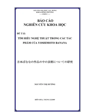 Luận văn tìm hiểu nghệ thuật trong tác phẩm của yoshimoto banana tiếng việt