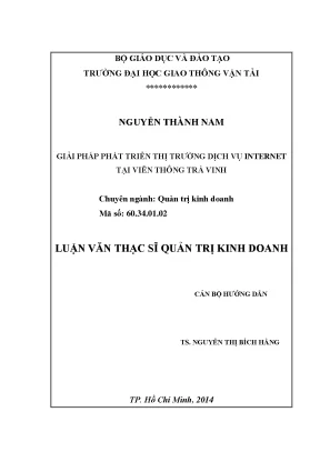 Giải pháp phát triển thị trường dịch vụ internet tại viễn thông trà vinh luận văn thạc sỹ quản trị kinh doanh