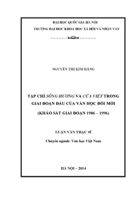 Luận văn thạc sĩ tạp chí sông hương và cửa việt trong giai đoạn đầu của văn học đổi mới khảo sát giai đoạn 1986 1996