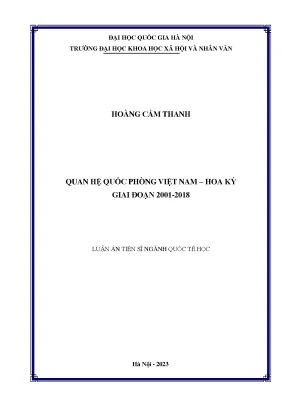 Luận án tiến sĩ quan hệ quốc phòng việt nam hoa kỳ 2001 2018