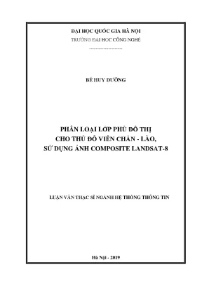 Luận văn thạc sĩ phân loại lớp phủ đô thị cho thủ đô viêng chăn lào sử dụng ảnh composite landsat 8