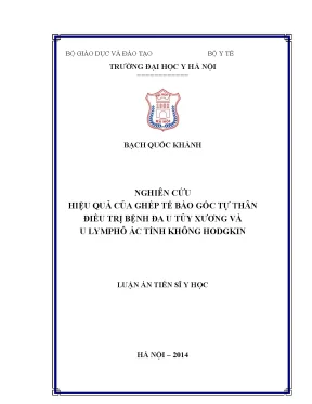 Luận án tiến sĩ nghiên cứu hiệu quả của ghép tế bào gốc tự thân điều trị bệnh đa u tủy xương và u lymphô ác tính không hodgkin