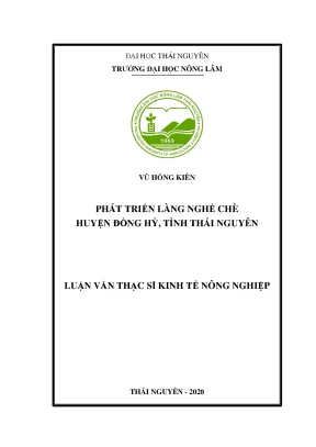 Luận văn thạc sĩ phát triển làng nghề chè huyện đồng hỷ tỉnh thái nguyên