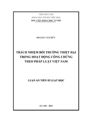 Luận án tiến sĩ trách nhiệm bồi thường thiệt hại trong hoạt động công chứng theo pháp luật việt nam
