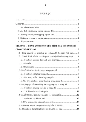 Luận văn thạc sĩ nghiên cứu các giải pháp gia cố ổn định công trình ngầm trong thành phố ứng dụng tính toán cho hố đào công trình royal city hà nội