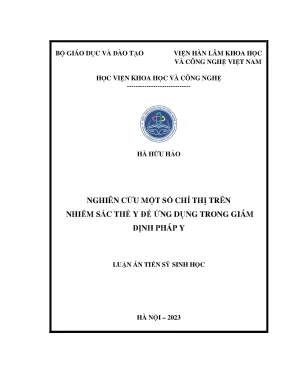 Luận án tiến sĩ nghiên cứu một số chỉ thị trên nhiễm sắc thể y để ứng dụng trong giám định pháp y