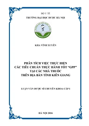 Luận văn thạc sĩ phân tích việc thực hiện c c tiêu chu n thực hành tốt gpp tại c c nhà thuốc trên địa bàn tỉnh kiên giang min