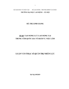 Luận văn thạc sĩ tạo động lực lao động tại trung tâm quốc gia về dịch vụ việc làm