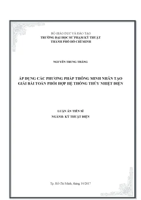 Luận án tiến sĩ kỹ thuật áp dụng các phương pháp thông minh nhân tạo giải bài toán phối hợp hệ thống thủy nhiệt điện