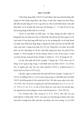 Luận án tiến sĩ nghiên cứu nồng độ il 6 il 17 và tnf α huyết thanh ở bệnh nhân viêm khớp dạng thấp