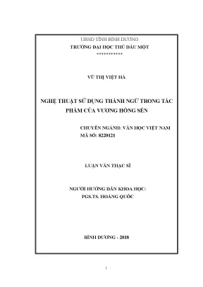 Luận văn thạc sĩ văn học việt nam nghệ thuật sử dụng thành ngữ trong tác phẩm của vương hồng sển