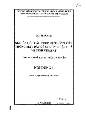Luận văn đề tài cấp nhà nước nghiên cứu cấu trúc hệ thống viễn thông mặt đất để sử dụng hiệu quả vệ tinh vinasat