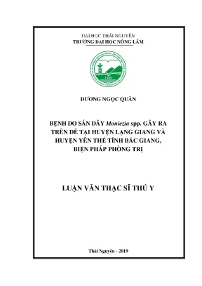 Luận văn thạc sĩ bệnh do sán dây moniezia spp gây ra trên dê tại huyện lạng giang và huyện yên thế tỉnh bắc giang biện pháp phòng trị