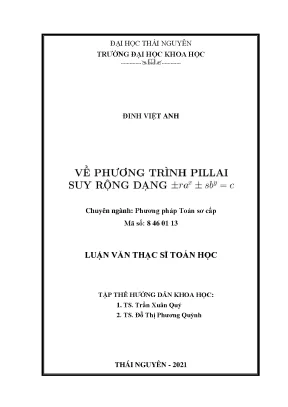 Luận văn thạc sĩ về phương trình pillai suy rộng dạng ±ra x ± sb y c
