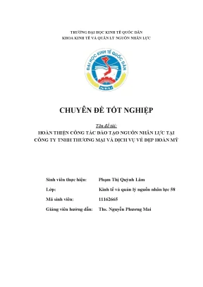 Luận văn tốt nghiệp hoàn thiện công tác đào tạo nguồn nhân lực tại công ty tnhh thương mại và dịch vụ vẻ đẹp hoàn mỹ