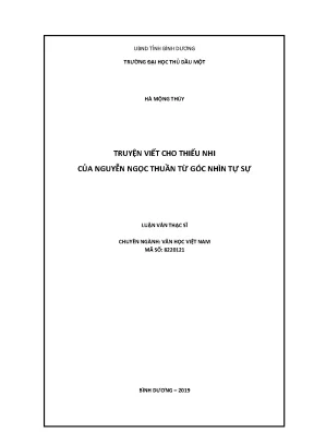 Luận văn thạc sĩ truyện viết cho thiếu nhi của nguyễn ngọc thuần từ góc nhìn tự sự