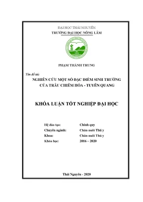 Luận văn nghiên cứu một số đặc điểm sinh trưởng của trâu chiêm hóa tuyên quang