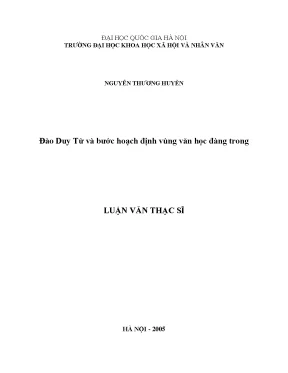 Luận văn thạc sĩ đào duy từ và bước hoạch định vùng văn học đàng trong