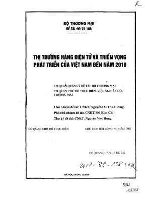Luận văn thị trường hàng điện tử và triển vọng phát triển của việt nam đến năm 2010