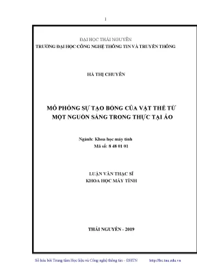 Luận văn thạc sĩ mô phỏng sự tạo bóng của vật thể từ một nguồn sáng trong thực tại ảo