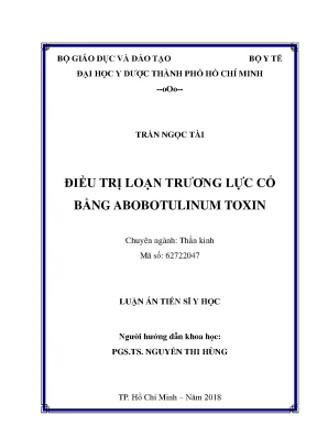 Luận án tiến sĩ điều trị loạn trương lực cổ bằng abobotulinum toxin